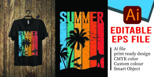 Editable Summer T-shirt design