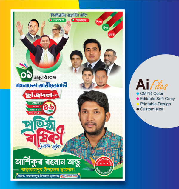 ছাত্রদল প্রতিষ্ঠা বার্ষিকী | Protistha Barshiki Poster