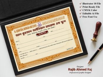 Hafizia Madrasa Certificate Design । হাফেজিয়া মাদ্রাসা সার্টিফিকেট ডিজাইন