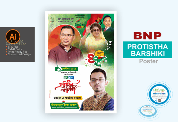 বাংলাদেশ জাতীয়তাবাদী দল বিএনপির প্রতিষ্ঠা বার্ষিকী ব্যানার ডিজাইন