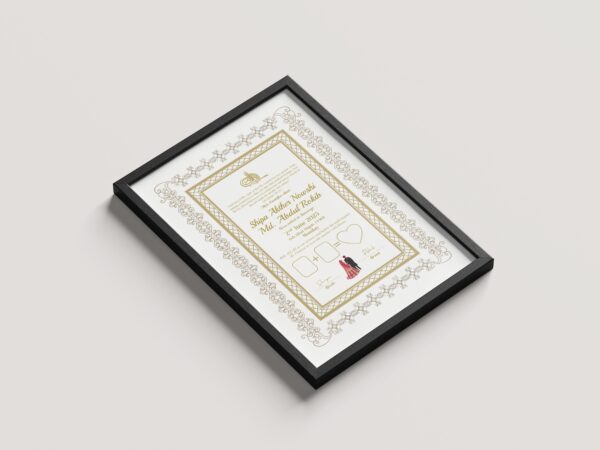 Nikah Nama Design, Nikah Nama Poster Design, নিকাহনামা ডিজাইন, Marriage Certificate - Image 3